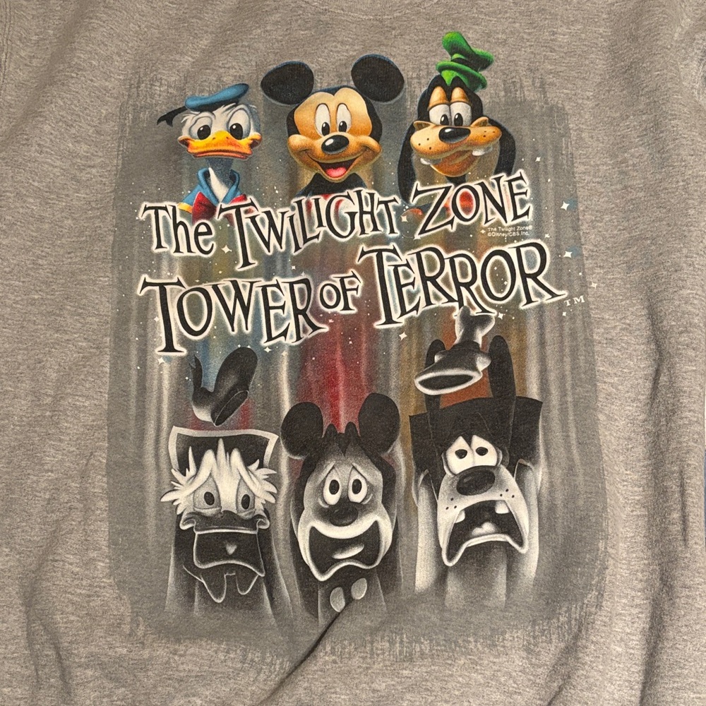Disney Gray 'Tower of Terror' Graphic Tee featuring Mickey & Friends